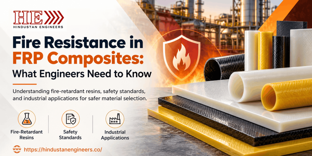 Fire-resistant FRP composite sheets and industrial components